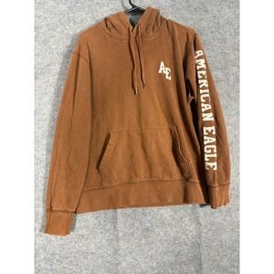 American Eagle Outfitters Mens Brown AE Graphic Hoodie Sweatshirt Size M